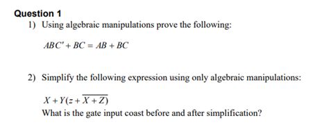 1. Algebraic Manipulations: