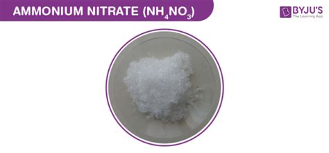 1. Ammonium Nitrate (NH4NO3)