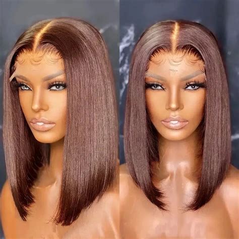 1. Belle Madame Remy Brown Straight Short Bob Wig