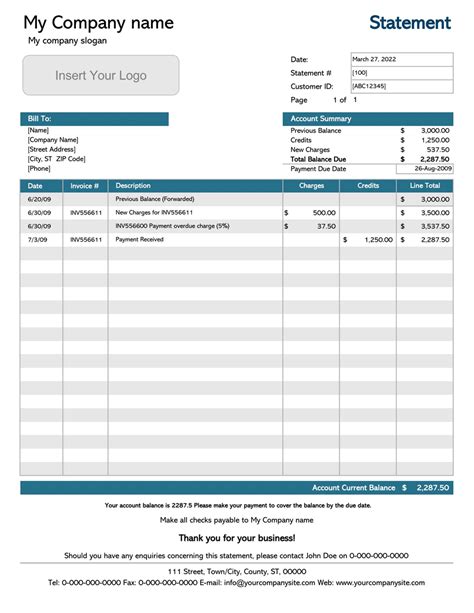 1. Billing Statement: