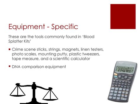 1. Blood Splatter Analysis Equipment: