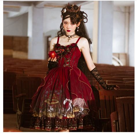 1. Blood-Red Gothic Lolita Dress