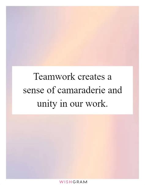 1. Camaraderie and Unity: