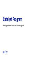 1. Catalyst program: