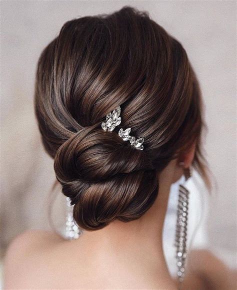 1. Chignon with Crystal Pins