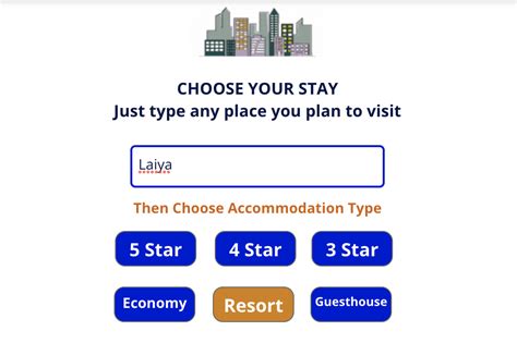 1. Choose Your Preferred Accommodation: