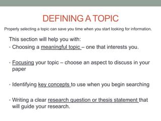 1. Choose a Meaningful Topic: