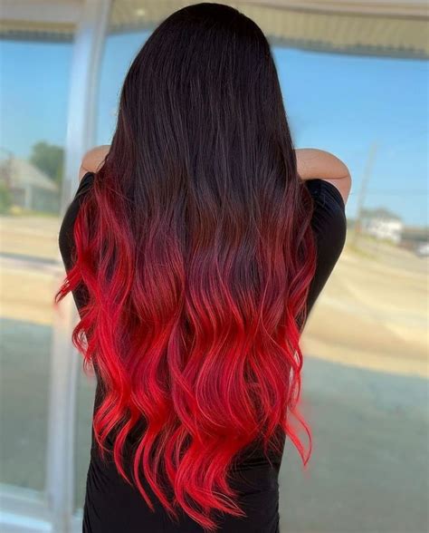 1. Classic Black to Red Ombre: