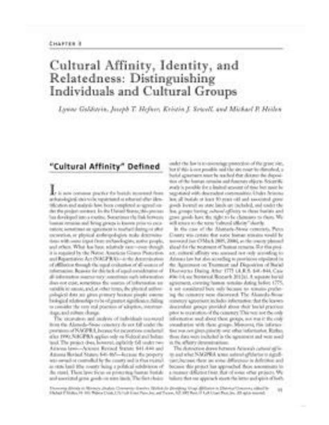 1. Cultural Affinity: