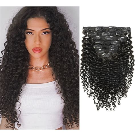 1. Curly Human Hair Clip-On Extensions