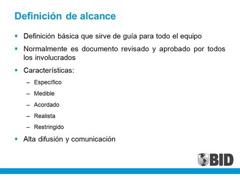 1. Definición de Alcance:
