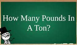 1. Definitions: Tons and Pounds