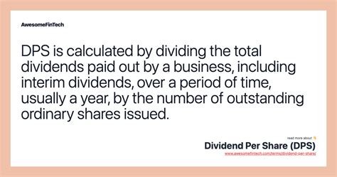 1. Dividends per Share (DPS):