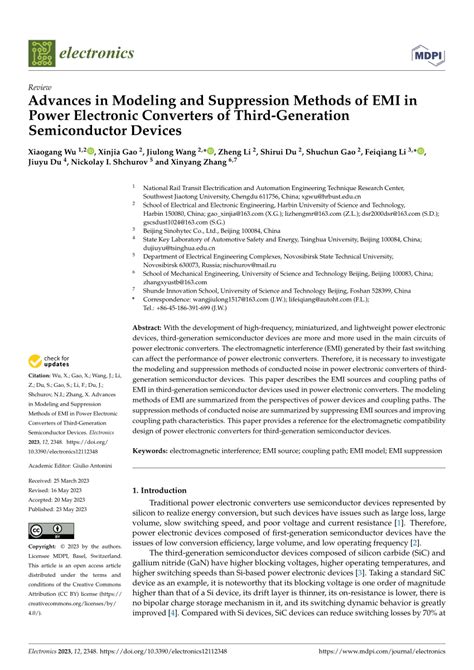 1. EMI Suppression in Electronic Devices