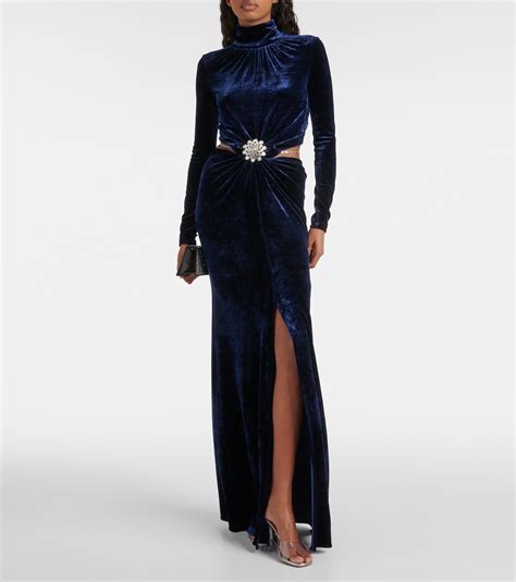 1. Embellished Velvet Maxi Dress