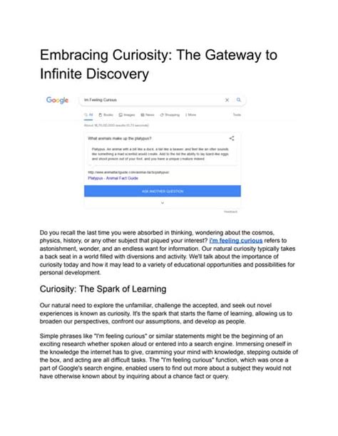 1. Embrace Curiosity (100%): The Gateway to Discovery