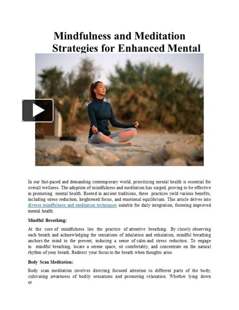 1. Enhanced Mindfulness: