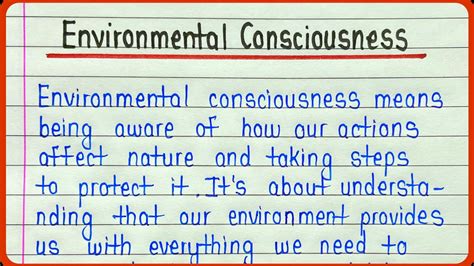 1. Environmental Consciousness: