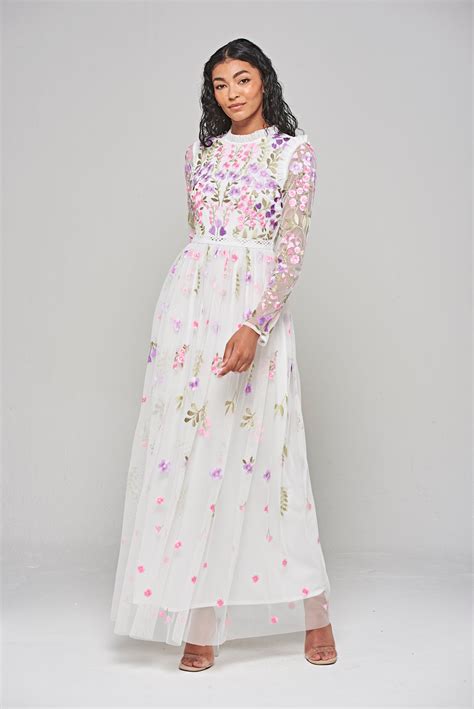 1. Floral Embroidered Maxi Dress: