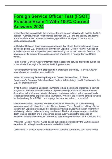 1. Foreign Service Officer