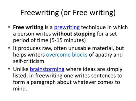 1. Freewriting