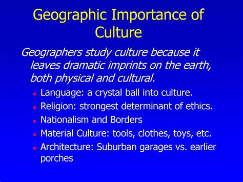 1. Geographic Importance: