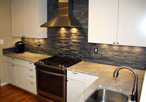 1. Gray and Black Stone in the Kitchen