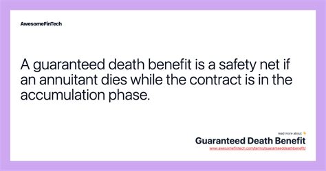 1. Guaranteed Death Benefit: