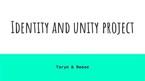 1. Identity and Unity