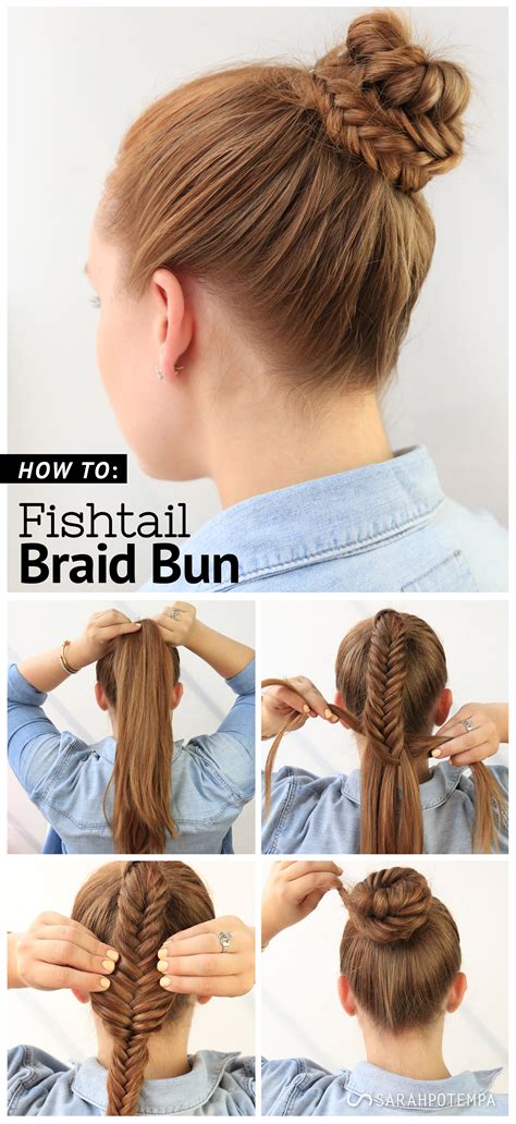 1. Intricate Fishtail Halo Braid Bun