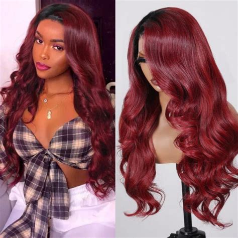 1. Lace Front Burgundy Wig