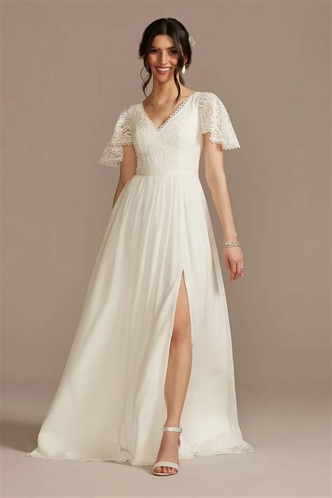 1. Lace and Chiffon A-Line Dress