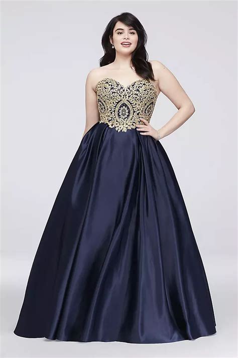 1. Lace and Satin Ball Gown