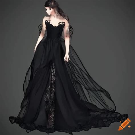 1. Long, Flowing Black Dress: