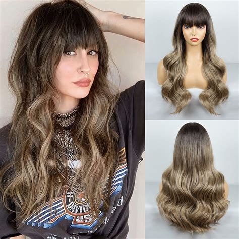 1. Long Hair Wigs with Bangs