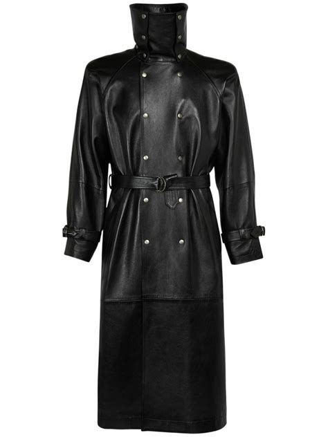 1. Long Leather Trench Coat