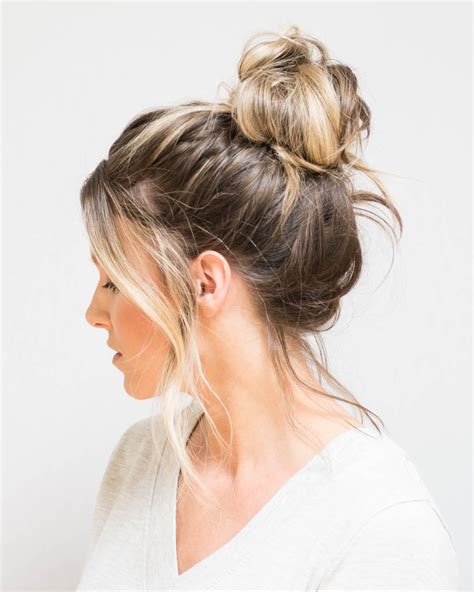 1. Messy Bun with a Twist