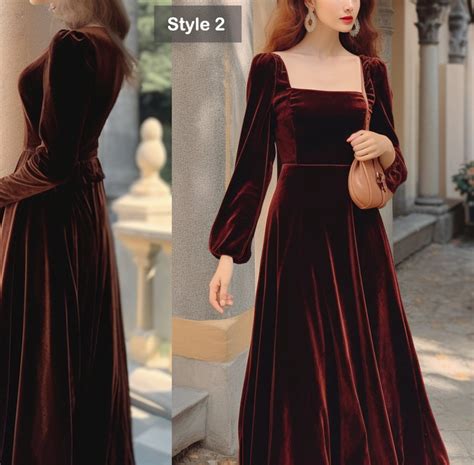 1. Midi Velvet Dress with Boots