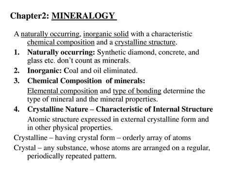 1. Mineralogy and Composition