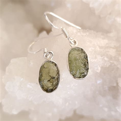 1. Moldavite Earrings for Healing