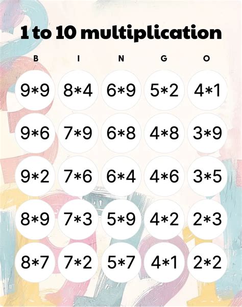 1. Multiplication Bingo