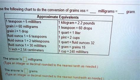 1. Multiply the grain value by the conversion factor: