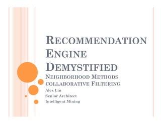 1. Neighborhood Recommendation Engine