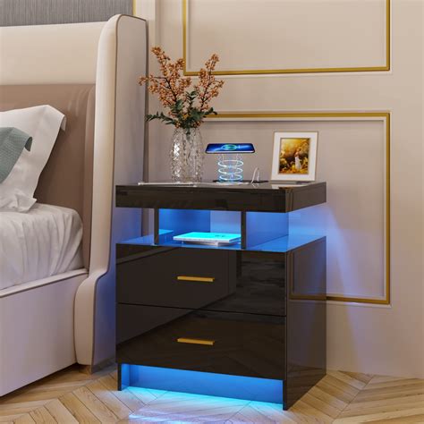 1. Nightstands with Integrated LEDs: Illuminate Your Bedside Magic