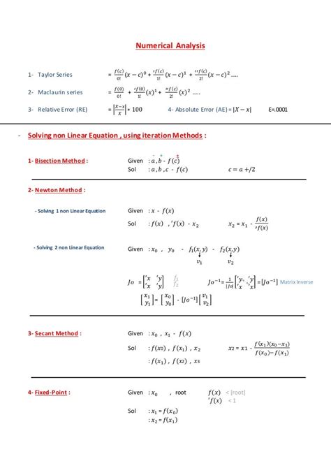 1. Numerical Analysis: