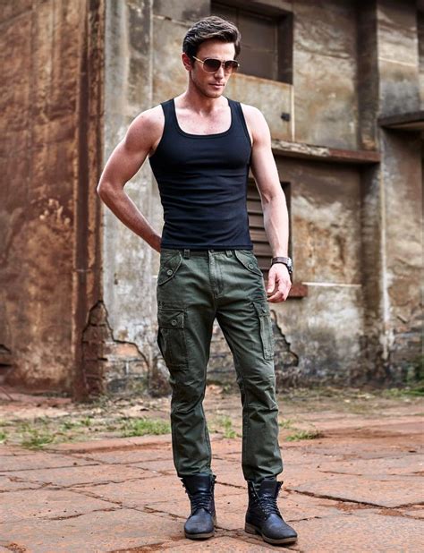 1. Off-White Tank Top and Cargo Pants: