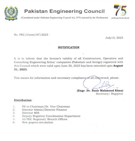 1. Official Notification from the Licensing Body