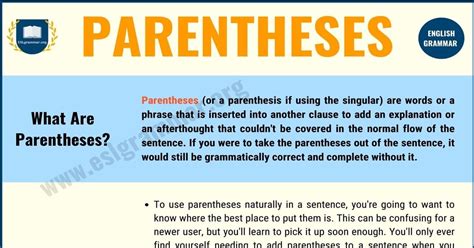 1. Parentheses: