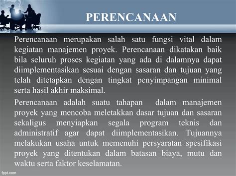 1. Perencanaan dan Penjadwalan