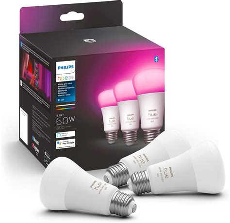 1. Philips Hue White and Color Ambiance A19 LED Smart Bulb